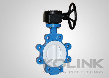 2pc PTFE-Sitzschmetterlingsventil Konzentrisches, Wafer-Lugged Flanged Düktile Eisen