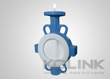 2pc PTFE-Sitzschmetterlingsventil Konzentrisches, Wafer-Lugged Flanged Düktile Eisen