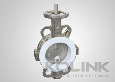 2pc PTFE-Sitzschmetterlingsventil Konzentrisches, Wafer-Lugged Flanged Düktile Eisen