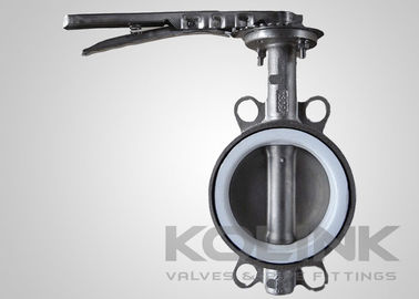 2pc PTFE-Sitzschmetterlingsventil Konzentrisches, Wafer-Lugged Flanged Düktile Eisen
